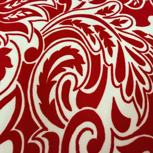 Boston Proper Beyond Travel Red and White Paisley Palazzo Pants.  NWOT - Picture 2 of 3